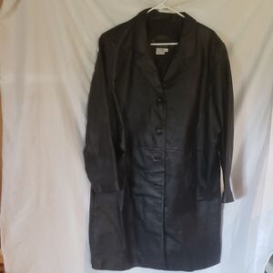 Women's Black Leather Coat